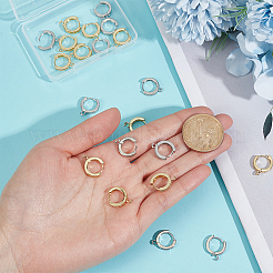 20Pcs 2 Colors Brass Huggie Hoop Earring Findings&nbsp;KK-DR0001-26