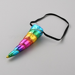 Polyester Unicorn Horn Ear Elastic Headband&nbsp;OHAR-WH0023-13A