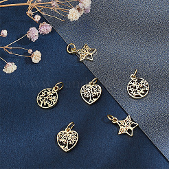 30Pcs 3 Style Rack Plating Brass Charms&nbsp;KK-HY0001-84