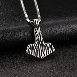 Vintage 304 Stainless Steel Viking Axe Pendant Necklaces for Men&nbsp;WG47AC0-01