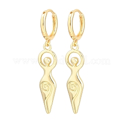 Brass Hoop Dangle Earrings&nbsp;EJEW-G471-47G-01