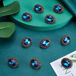 10Pcs 1-Hole Alloy Rhinestone Shank Buttons&nbsp;BUTT-GF0003-52B