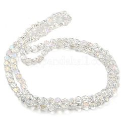 AB Color Plated Electroplate Transparent Glass Beads Strands&nbsp;EGLA-G037-01A-AB02