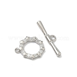 Star Brass Micro Pave Clear Cubic Zirconia Toggle Clasps&nbsp;KK-G548-27P