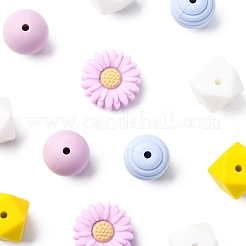 5 Styles Food Grade Eco-Friendly Silicone Beads&nbsp;SIL-FS0001-24