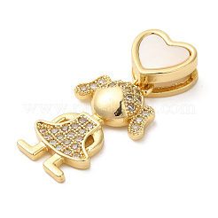 Rack Plating Brass Micro Pave Cubic Zirconia Pendants&nbsp;KK-L220-018G-02