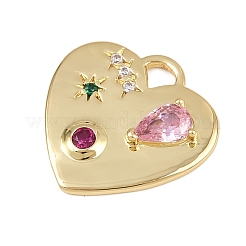 Brass Micro Pave Cubic Zirconia Pendants&nbsp;KK-I352-278G