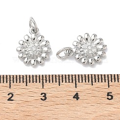 Brass Micro Pave Clear Cubic Zirconia Pendants&nbsp;KK-P349-10P