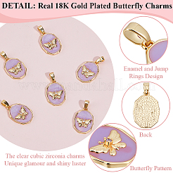 6Pcs Brass Micro Pave Cubic Zirconia Pendants&nbsp;KK-BBC0021-44