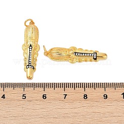 Brass Micro Pave Cubic Zirconia Pendants&nbsp;KK-U058-12G
