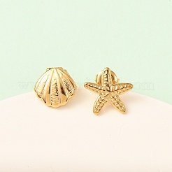 6Pcs Ocean Series 304 Stainless Steel Stud Earrings&nbsp;EJEW-K268-91G