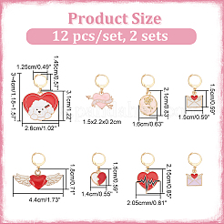 Valentine's Day Alloy Enamel Pendant Stitch Markers&nbsp;HJEW-AB00290