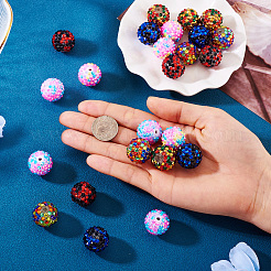 24Pcs 6 Colors Resin Rhinestone Beads&nbsp;RESI-TA0003-98