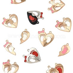 10 Bags Spray Painted Alloy Enamel Magnetic Split Pendants&nbsp;ENAM-FS0003-01