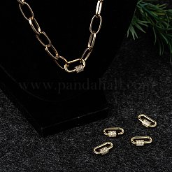 Brass Micro Pave Cubic Zirconia Screw Carabiner Lock Charms&nbsp;LS-ZIRC-G160-22G