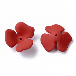 3-Petal Spray Painted Acrylic Bead Caps&nbsp;X-MACR-N007-01A