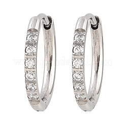 304 Stainless Steel Clear Cubic Zirconia Hoop Earrings&nbsp;EJEW-L307-05P