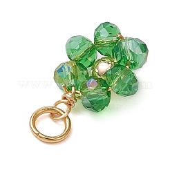 7Pcs 7 Colors Flower Glass Pendants&nbsp;PALLOY-JF03463