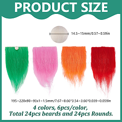 24Pcs 4 Colors Polyester Beards&nbsp;DIY-HY0003-36
