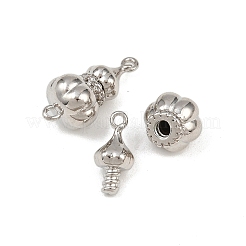 Brass Micro Pave Cubic Zirconia Screw Clasps&nbsp;KK-C136-03P