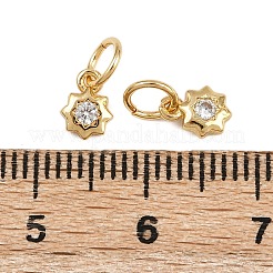 Brass Micro Pave Cubic Zirconia Pendants&nbsp;KK-D424-03G