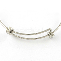 Tarnish Resistant Adjustable 201 Stainless Steel Expandable Bangle Making&nbsp;STAS-R069-04