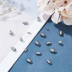 48Pcs 4 Style 201 Stainless Steel Cord Ends&nbsp;STAS-UN0030-98