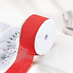 Polyester Imitation Burlap Ribbon&nbsp;OCOR-WH0032-21A