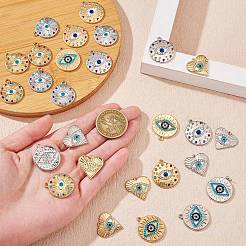 32Pcs 8 Style Rack Plating Alloy Enamel Pendants&nbsp;FIND-SZ0006-02