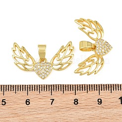 Brass Micro Pave Clear Cubic Zirconia Pendants&nbsp;CU-CBA6A75-08B-G