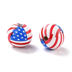 Independence Day Natural Wood Beads&nbsp;X1-WOOD-K006-B01