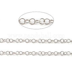 Anti-Tarnish Rhodium Plated 925 Sterling Silver Round Cable Chains&nbsp;STER-F052-10P
