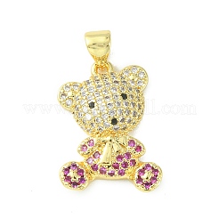 Brass Micro Pave Cubic Zirconia Pendants&nbsp;ZIRC-F138-08G