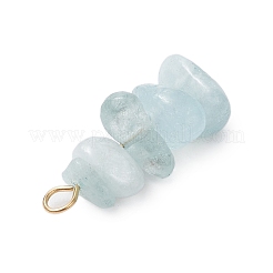 10Pcs 5 Colors 12 Constellation Natural Aquamarine & Citrine & Rose Quartz & Tiger Eye & Dyed Blue Tiger Eye Pendants&nbsp;PALLOY-JF02839-08