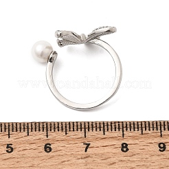 Adjustable Brass Micro Pave Cubic Zirconia Enamel Finger Rings&nbsp;CU-CBABA66-07B-P