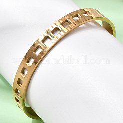304 Stainless Steel Cutout Cuff Bangles for Women&nbsp;BJEW-H644-11G