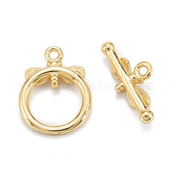 Brass Toggle Clasps&nbsp;KK-C216-08G