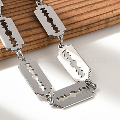 304 Stainless Steel Rectangle Link Chains Bracelets for Men & Women&nbsp;BJEW-D042-38P