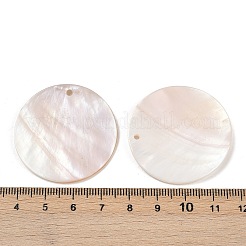 Flat Round Freshwater Shell Pendants&nbsp;SHEL-M005-35