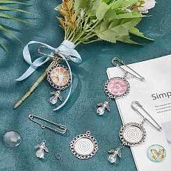 DIY Blank Dome & Angel Alloy Wedding Bouquet Charm Making Kit&nbsp;DIY-SC0025-10