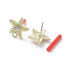 Rack Plating Golden Alloy with Rhinestone Stud Earring Findings&nbsp;EJEW-B036-02G-08