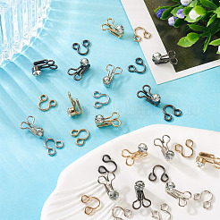 15Sets 3 Colors Alloy Rhinestone Hook and Eye Fasteners&nbsp;FIND-TA0006-54