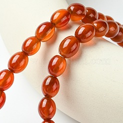 Oval Natural Carnelian Beads Strands&nbsp;G-D622-06-A
