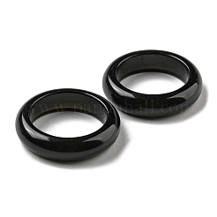 Natural Obsidian Plain Band Ring for Women&nbsp;RJEW-P044-01A-10