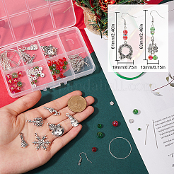 Christmas Theme DIY Alloy & Glass Dangle Earring Making Kits&nbsp;DIY-SC0027-64