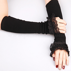 1 Pair Acrylic Fibers Long Mesh Lace Gloves&nbsp;AJEW-CN0006-67B
