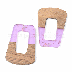 Transparent Resin & Walnut Wood Pendants&nbsp;LS-RESI-S389-034A-B01