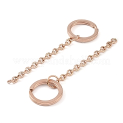 Ion Plating(IP) 304 Stainless Steel Split Key Ring Clasps&nbsp;STAS-L226-009A-RG