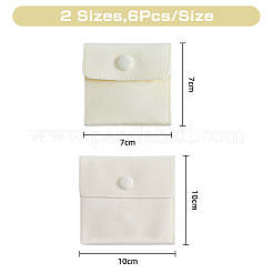 12Pcs 2 Styles Square Velvet Jewelry Bags&nbsp;TP-HY0001-02