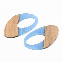 Opaque Resin & Walnut Wood Pendants&nbsp;RESI-S389-002A-C01